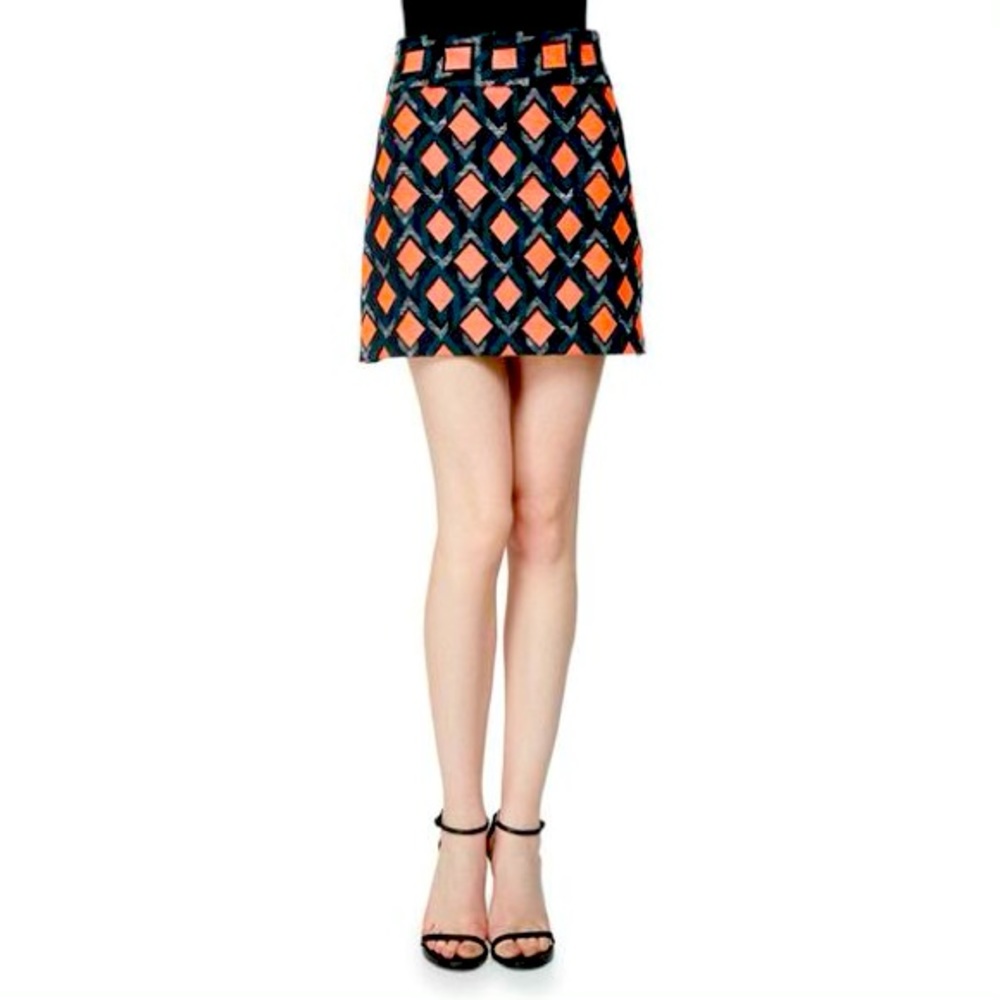 Milly Geometric Knit Mini Skirt